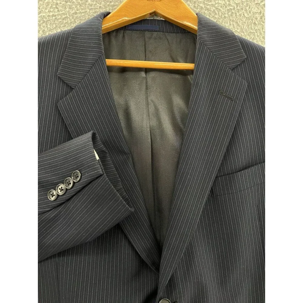 Daniel Cremieux Performance Loro Piana 44S Blue Sports Coat Blazer‎ Stripe ITALY
